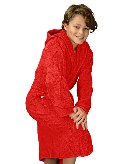 ARTG - Boyzz&Girlzz® Hooded Bathrobe - Fire Red, Fire Red