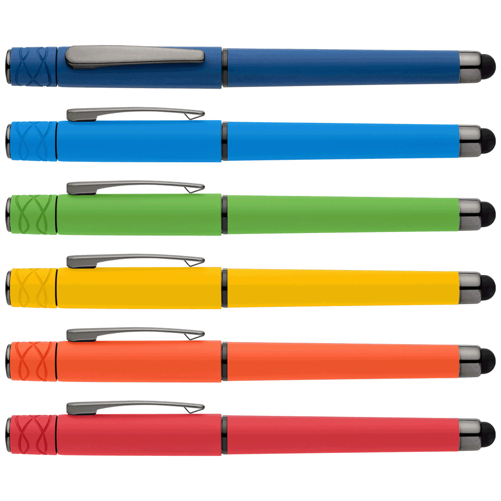 Tavi Gelschreiber mit Fidget-Spinner-Funktion und Stylus aus recyceltem Kunststoff