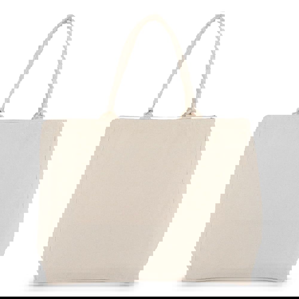 Baumwoll-Tragetasche mit Reißverschluss OEKO-TEX® 39 x 24 x 34cm 320g/m²