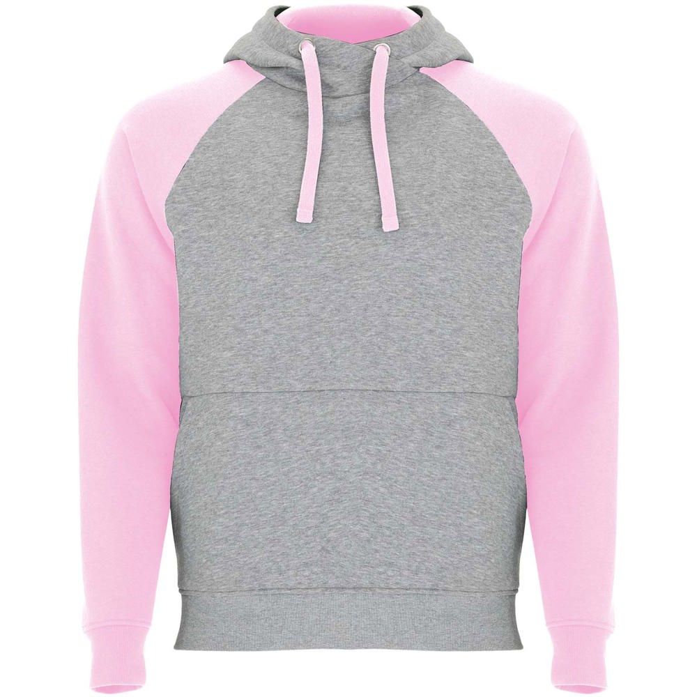 Badet 280 g/m² zweifarbiger Kapuzenpullover Unisex - heather grau, hellrosa