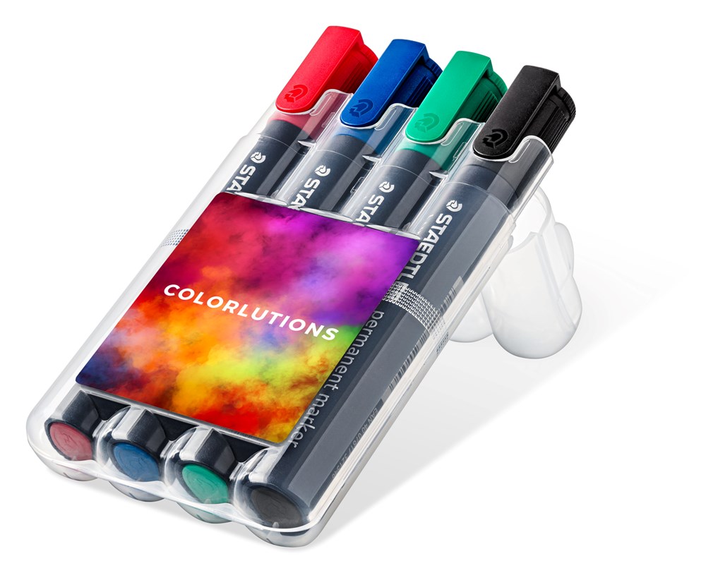 STAEDTLER Lumocolor® permanent marker, 4er Box (Keilspitze)