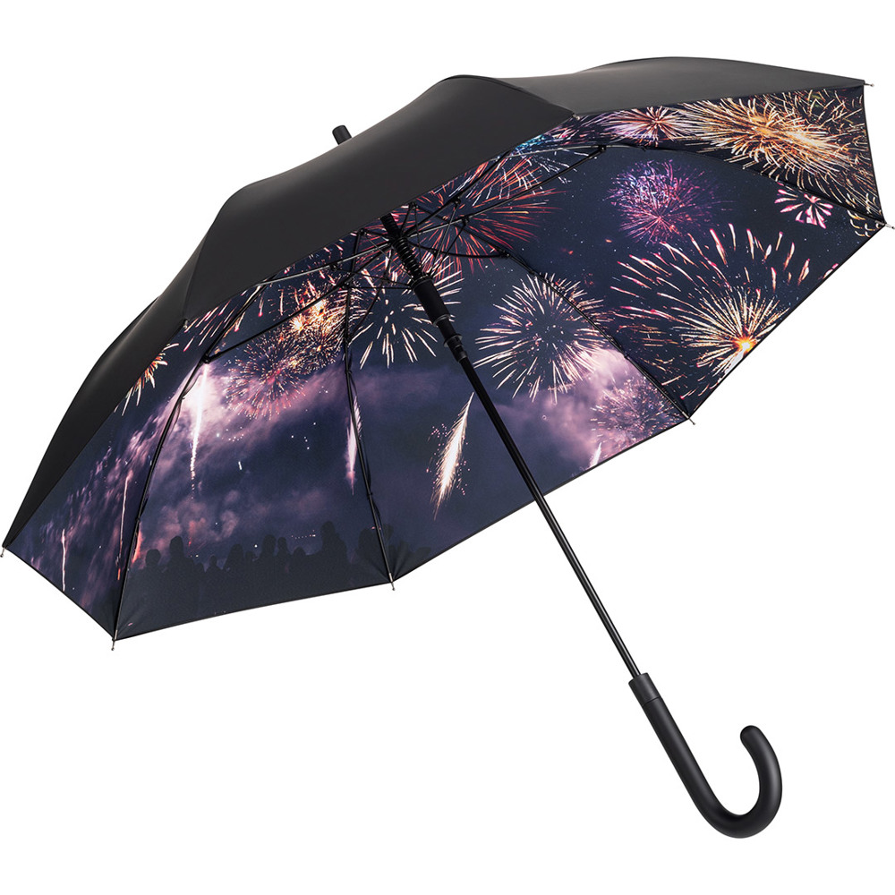 1193 AC-Stockschirm FARE® Impressions - schwarz/feuerwerk-design