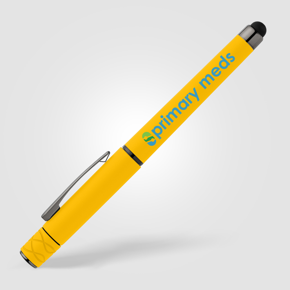 Tavi Gelschreiber mit Fidget-Spinner-Funktion und Stylus aus recyceltem Kunststoff