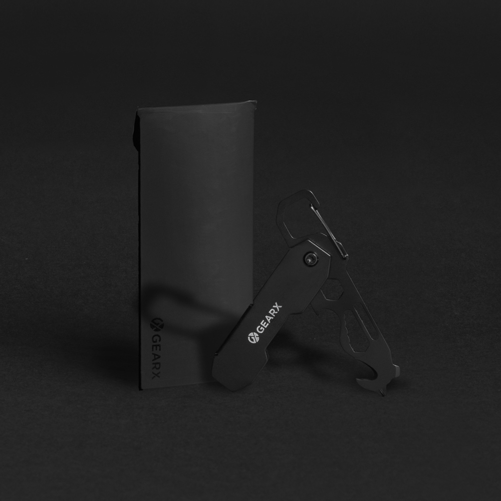 Gear X faltbares EDC-Werkzeug mit Kartonmesser & Karabiner