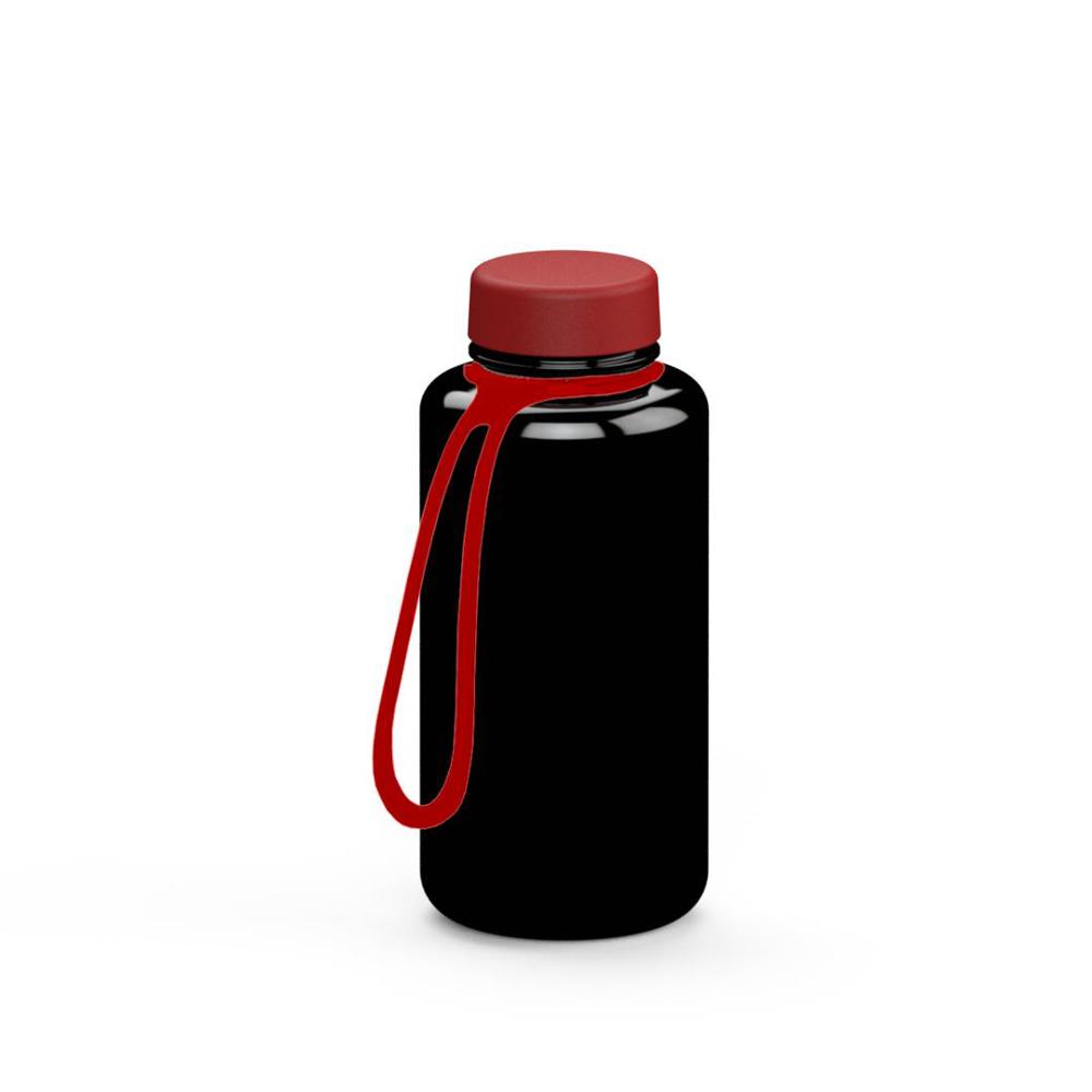 Trinkflasche "Refresh", 700 ml, inkl. Strap - schwarz/rot