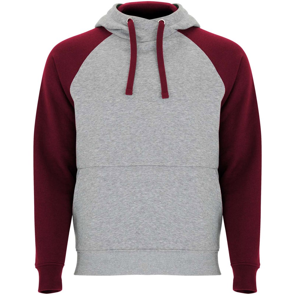 Badet 280 g/m² zweifarbiger Kapuzenpullover Unisex - heather grau, granatrot
