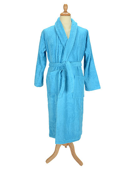 ARTG - Bathrobe Shawl Collar - Aqua Blue
