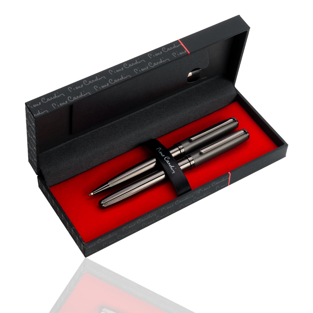Pierre Cardin® CORINNE SET aus Kugelschreiber und Rollerball Pen, grau/gunmetal