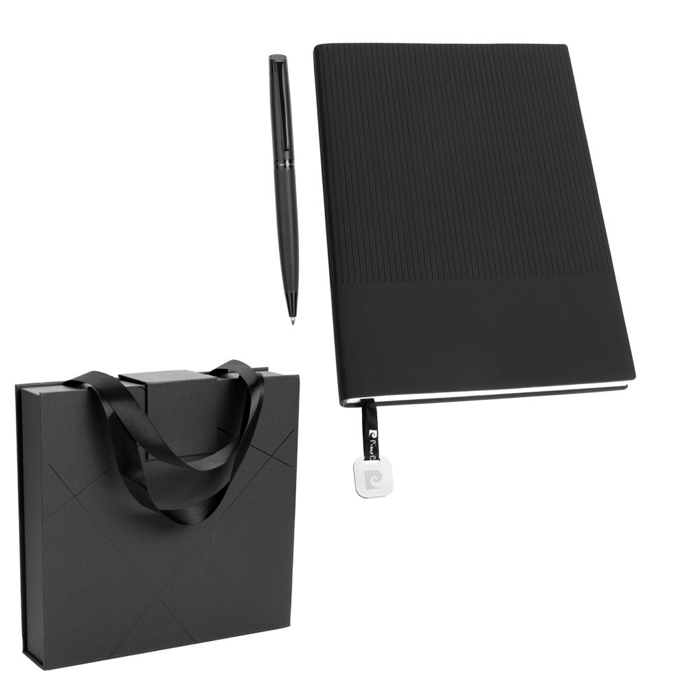 Pierre Cardin® CHANTAL Set aus Kugelschreiber und Notizbuch A5, schwarz