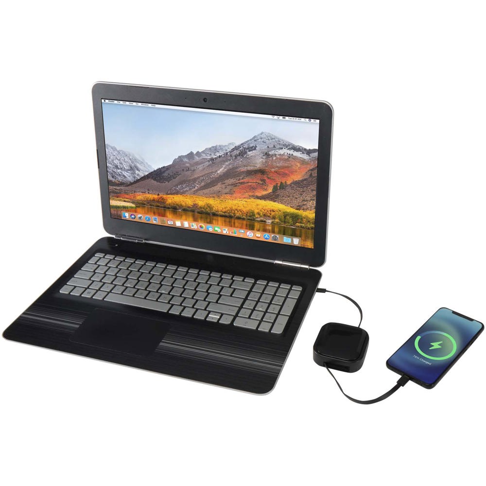 Gloas Aufrollbares 5 in 1 Kabel aus Recyclingmaterial mit Datensynchronisierung und 100 W Schnellladefunktion sowie Smartphon