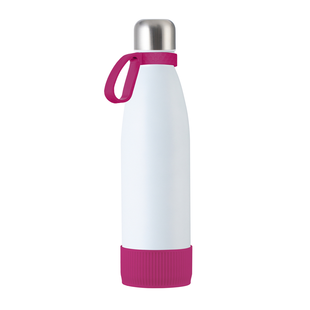Trinkflasche RETUMBLER-myTOULON - magenta, weiß