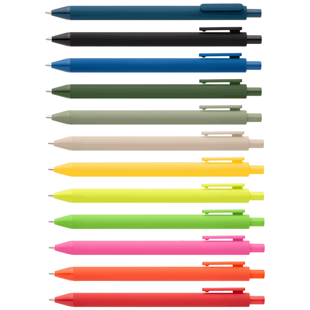 Bloom Klick-Kugelschreiber in Soft-Touch-Optik aus recyceltem Kunststoff