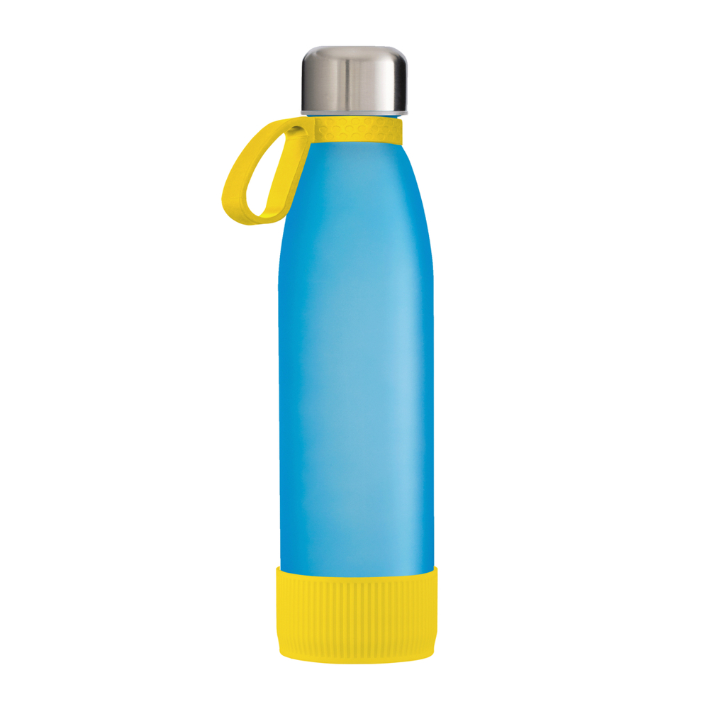 Trinkflasche GLASS - gelb, silber, cyan