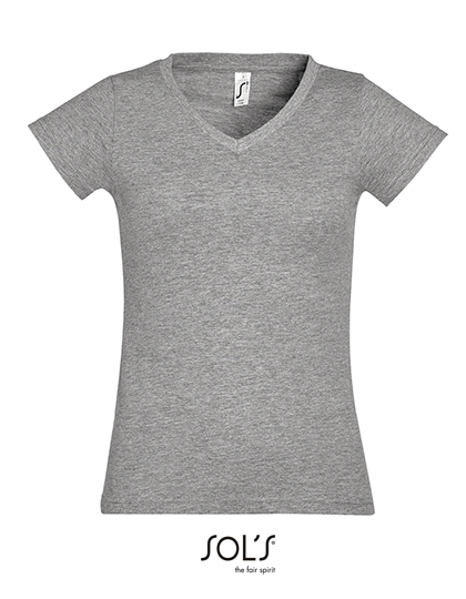 SOL´S - Women´s V-Neck-T-Shirt Moon - Grey Melange