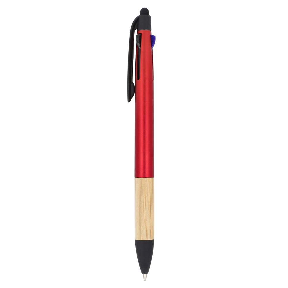 3-Farben-Stift mit Bambusgriff