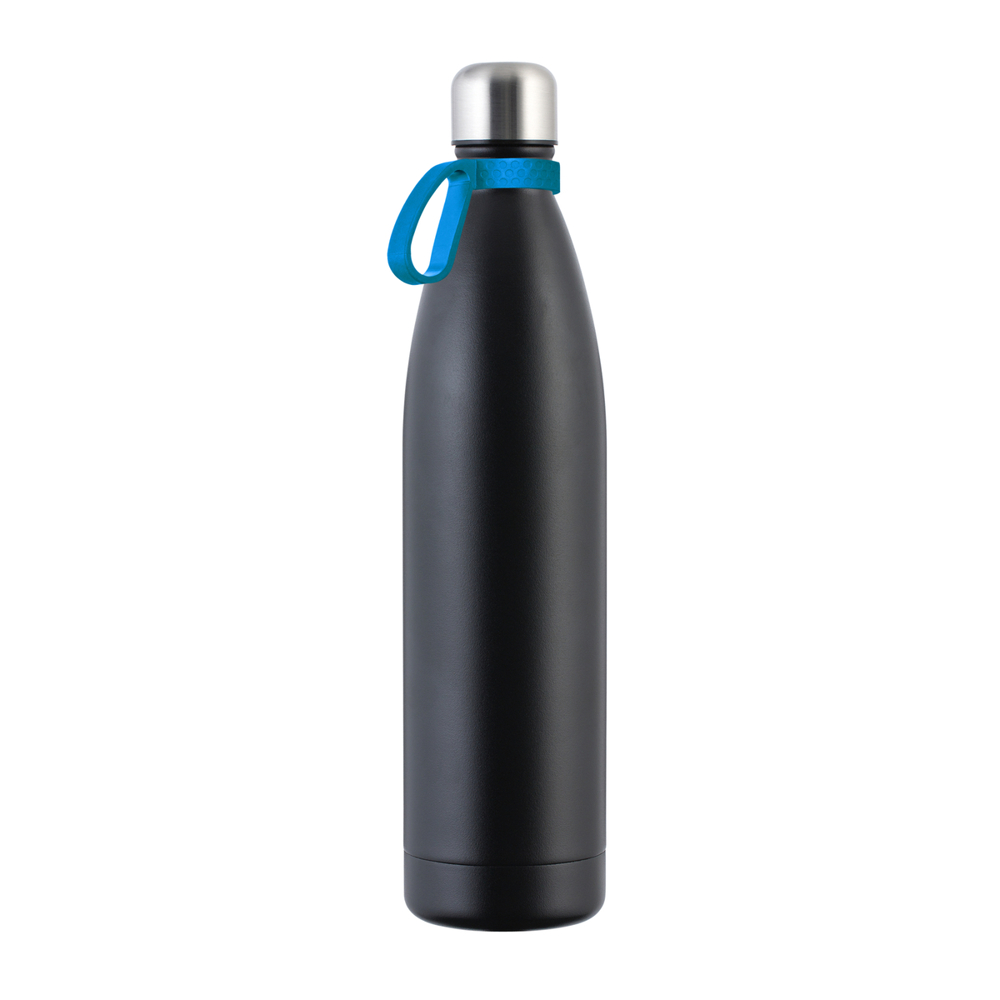 Thermotrinkflasche RETUMBLER-NIZZA XXL - cyan, schwarz, silber