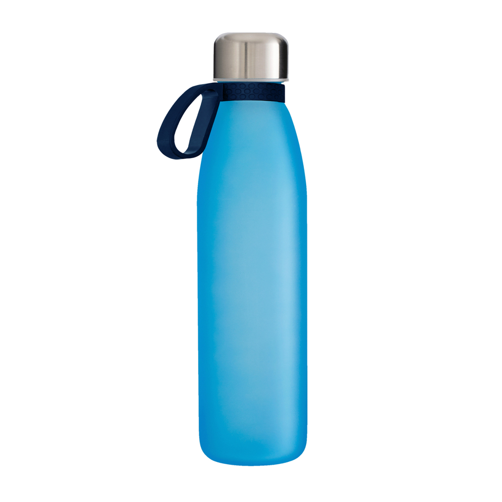 Trinkflasche GLASS - dunkelblau, silber, cyan