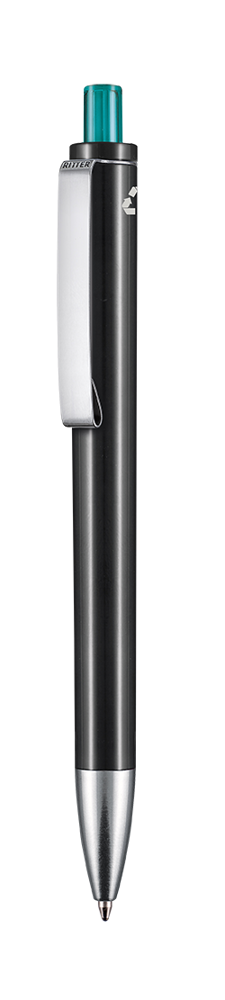 Kugelschreiber EXOS RECYCLED - schwarz recycled/smaragd-grün TR/FR