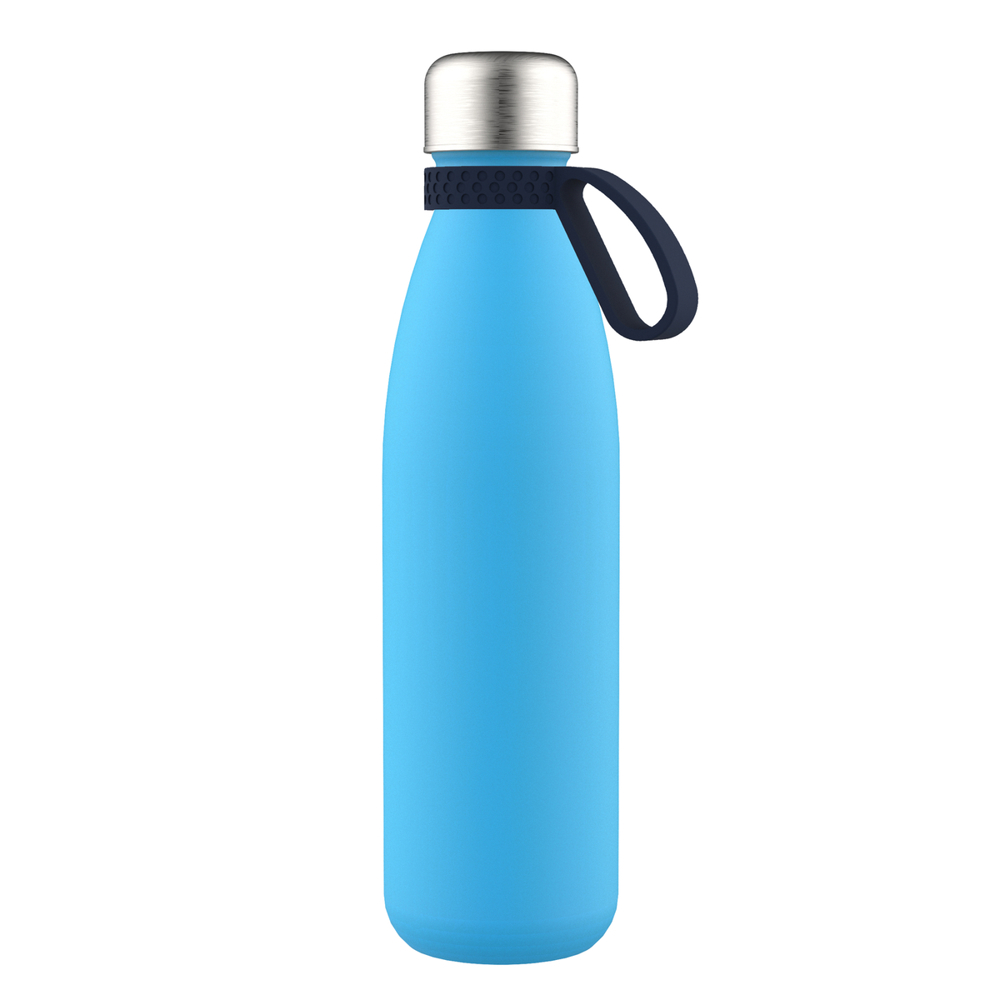 Trinkflasche GLASS - silber, cyan, marineblau