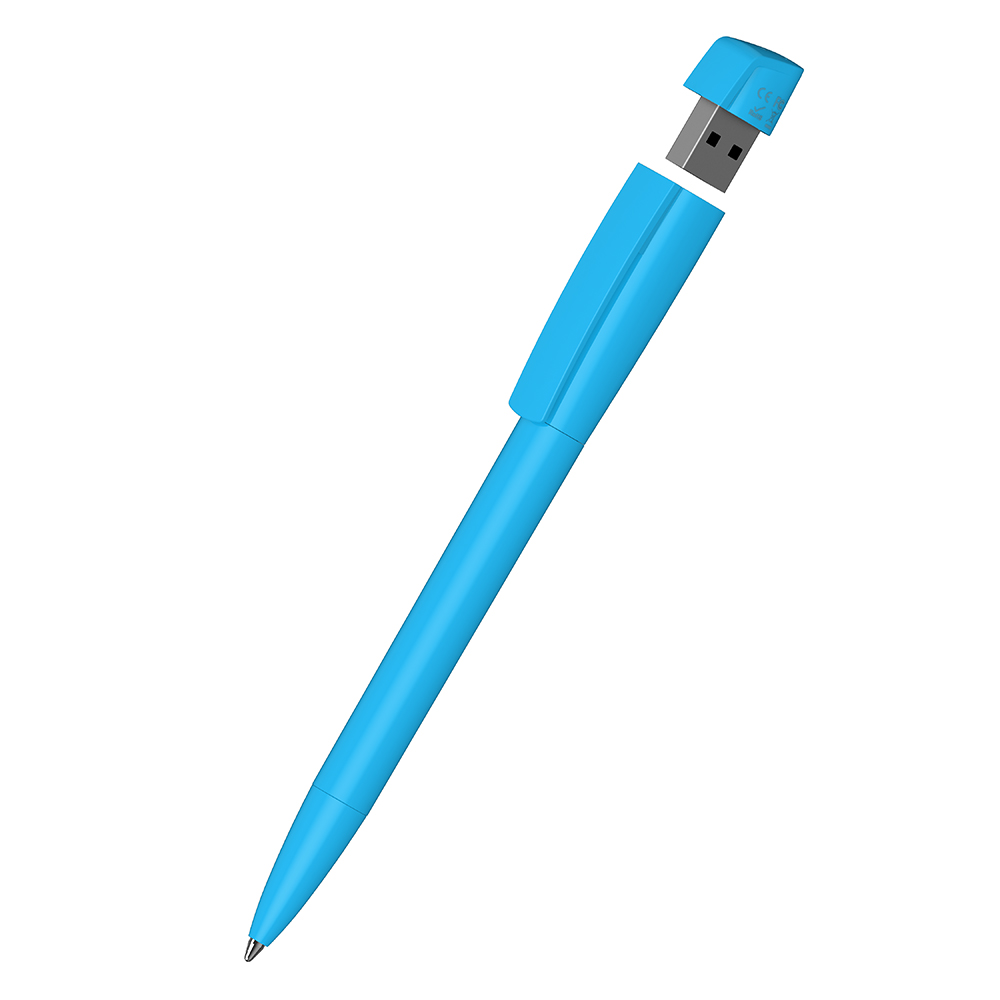Klio-Eterna - Turnus high gloss USB 2.0 - Drehkugelschreiber mit integriertem USB-Stick - cyan