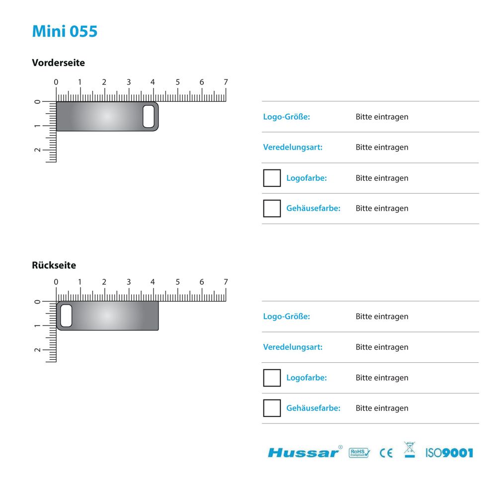 USB-Stick Mini 055 USB 3.0 COB 128 GB Silber-Chrom (glänzend)USB 3.0 Flash Disk 128 GB