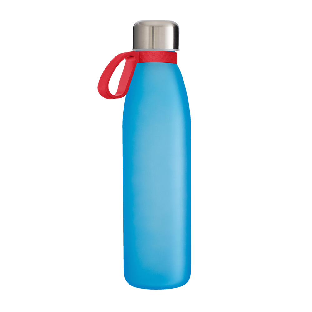 Trinkflasche GLASS - rot, silber, cyan