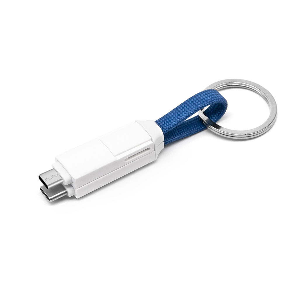 2 in 1 Magnetisches Schlüsselanhänger Ladekabel - blau