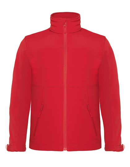 B&C COLLECTION - Kids´ Hooded Softshell Jacket - red