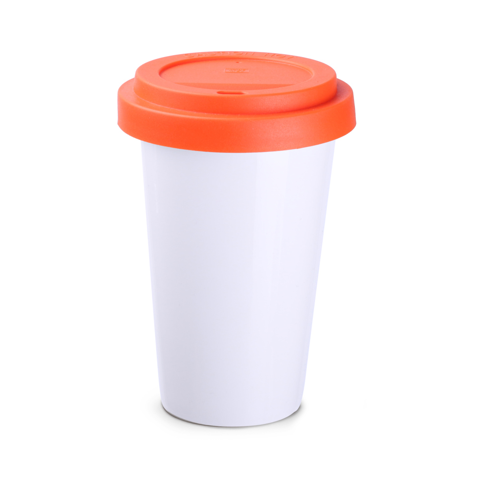 Becher Freedom Classic 280ml weiß/orange