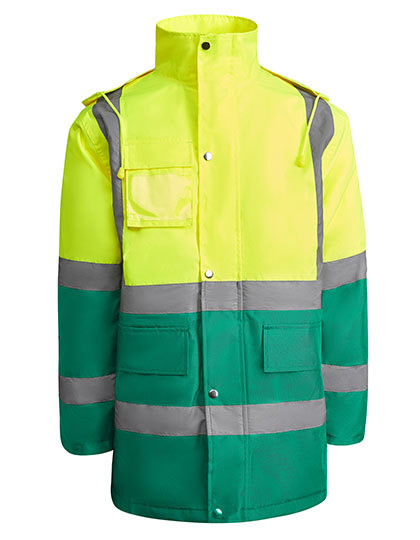 Roly Workwear - Jacket Merak - Garden Green 52, Fluor Yellow 221