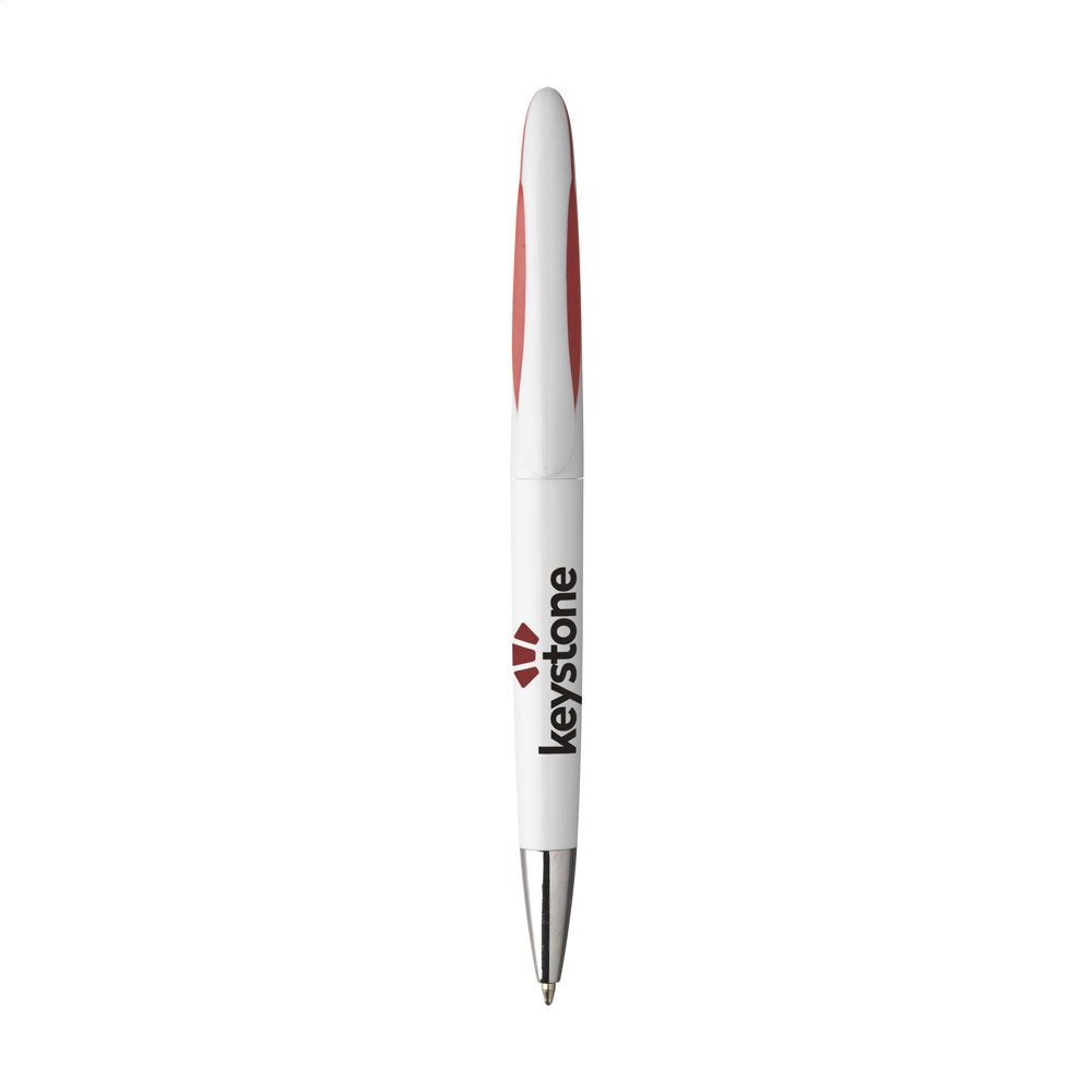 Lunar GRS Recycled Pen Kugelschreiber - weiß/rot (± PMS 1805 C)