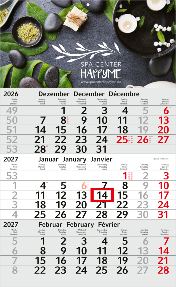 3-Monatskalender Budget 3 EXPRESS Schrift modern