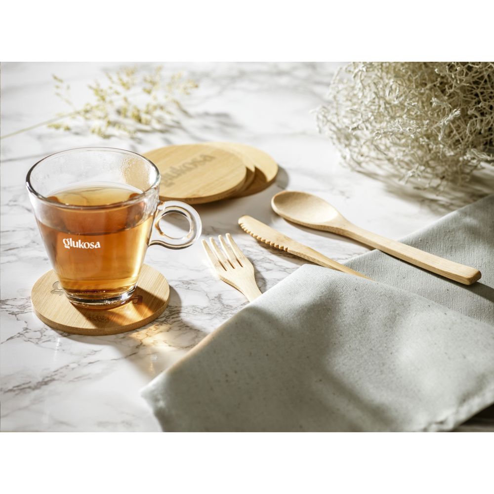 Bamboo Coaster Set Untersetzern