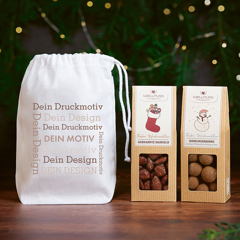 2 Premium Snacks im Baumwollsäckchen - Weihnachts-Edition
