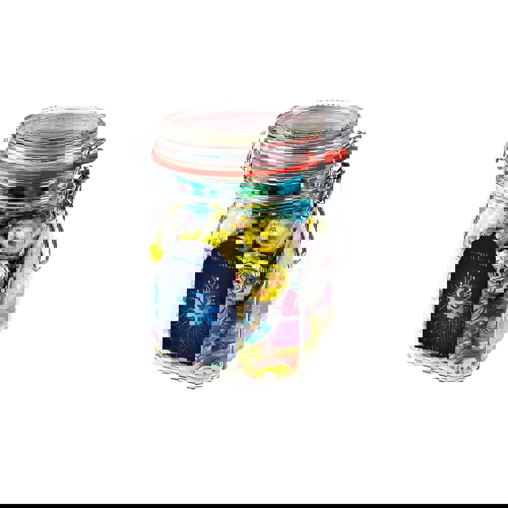 Weckglas 0,9 Liter, gefüllt mit Süßigkeiten - Transparant