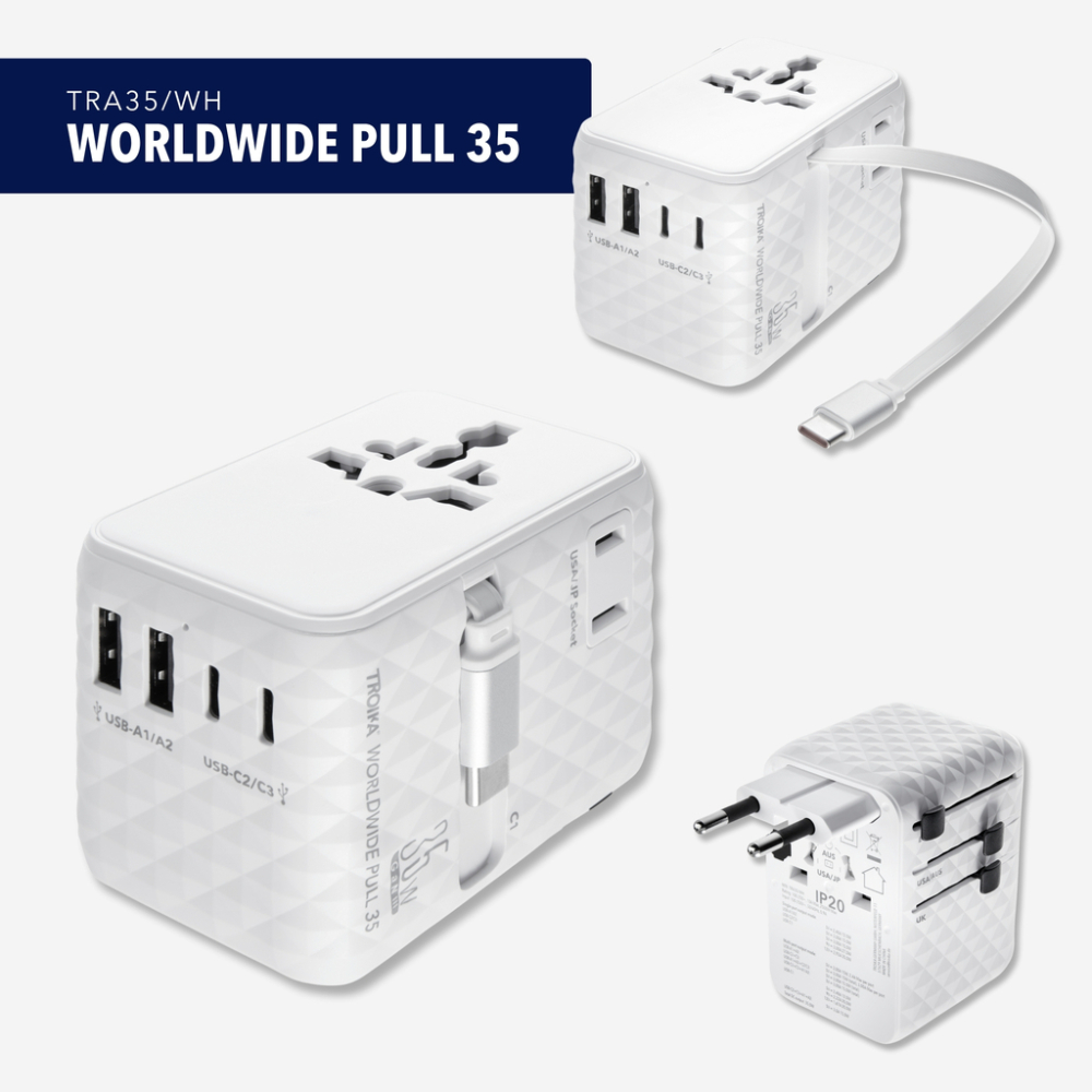 TROIKA Reiseadapter WORLDWIDE PULL 35