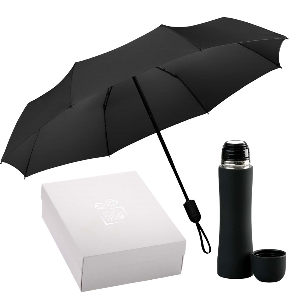 Auto Set: Thermosbecher & Vollautomatischer Regenschirm