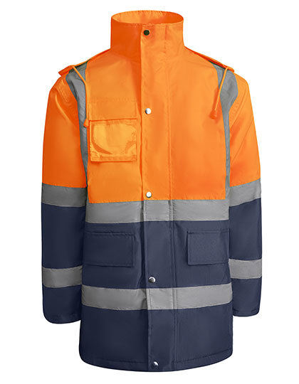 Roly Workwear - Jacket Merak - Navy Blue 55, Fluor Orange 223