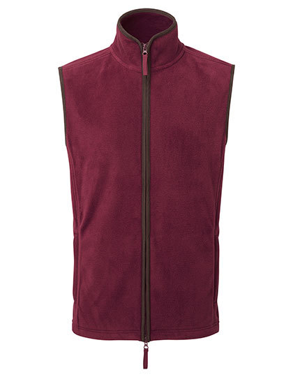 Premier Workwear - Men´s ´Artisan´ Fleece Gilet - Burgundy (ca. Pantone 209C), Brown (ca. Pantone 4975C)