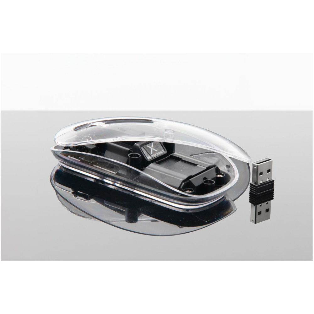 SCX.design O24 transparente wireless multimode 2.4 Ghz Bluetooth® Maus mit Leuchtlogo