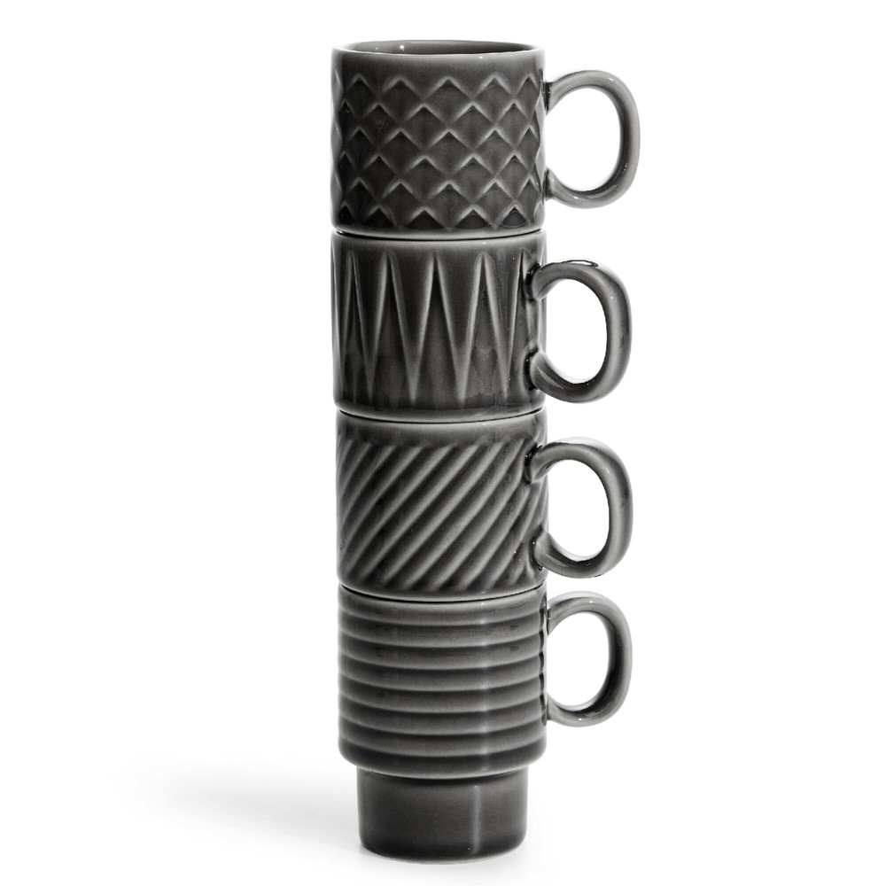 Sagaform Kaffee &amp; Mehr Espressotasse 4-tlg. 100ml - dunkelgrau