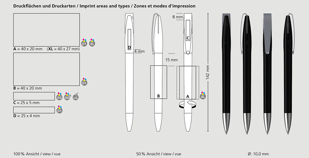 Klio-Eterna - Cobra ice MMs - Drehkugelschreiberschwarz ice