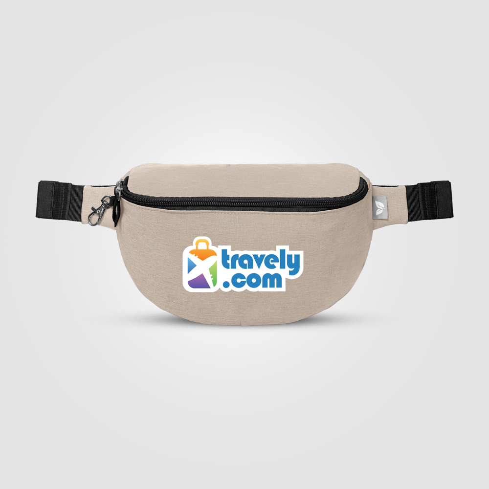 Helsinki Hüfttasche diebstahlsicher mit Haken-Reißverschluss aus rPET - 2 L - Düne (#ACA39A)