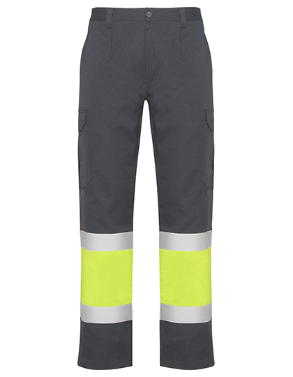 Roly Workwear - Naos Trousers - Lead 23, Fluor Yellow 221