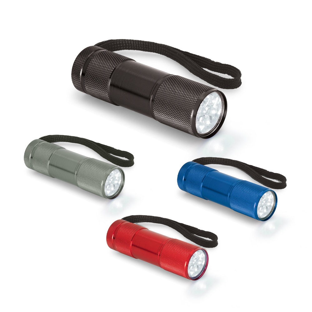 FLASHY. Taschenlampe aus Aluminium mit 9-LEDs