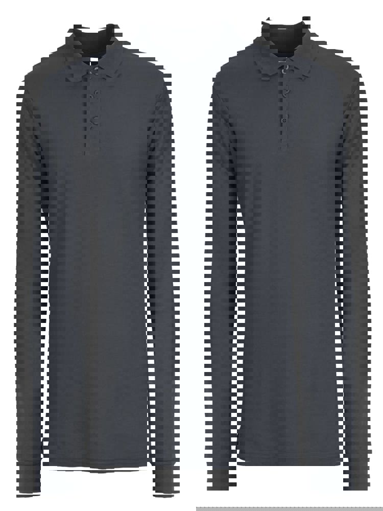 BS Evolution Langarm Polo, 180 gr/m² - Dunkelgrau (PMS 7540C)
