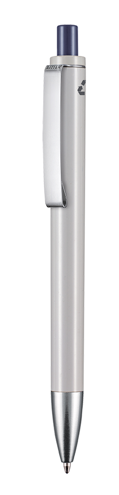 Kugelschreiber EXOS RECYCLED - grau recycled/nacht-blau