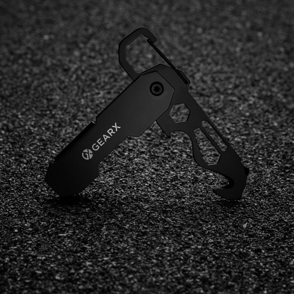 Gear X faltbares EDC-Werkzeug mit Kartonmesser & Karabiner