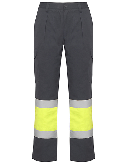 Roly Workwear - Soan Trousers - Lead 23, Fluor Yellow 221