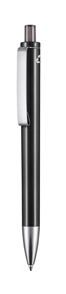 Kugelschreiber EXOS RECYCLED - schwarz recycled/smoke grey